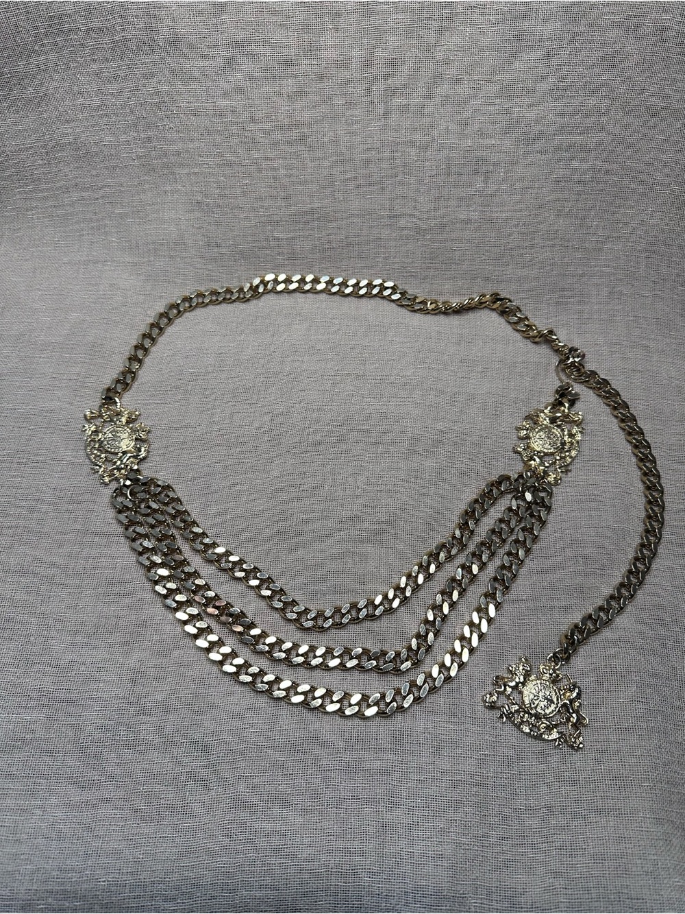 VTG Accessocraft NYC  Medallion Swag Chain Belt 70s 80s
